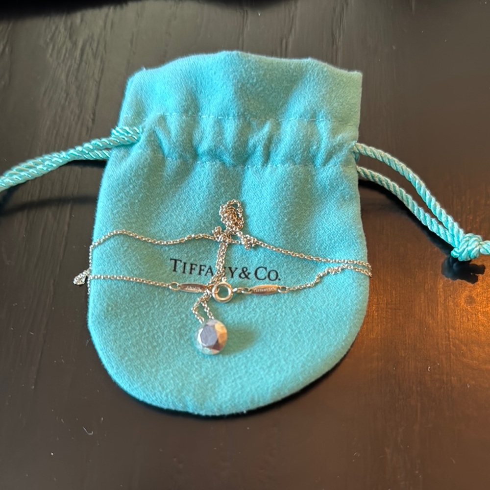Tiffany & Co. Silver Necklace with Blue Pendant